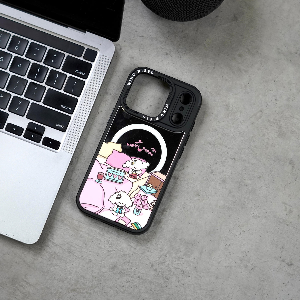 Wind Rises Signature Print Series Case- Signature Printed Design Collection, Multiple Unique & Trendy Artwork Styles. Massif-Compatible Magnetic Ring, Raised Camera & Edge Protection, Available for iPhone 17PRO/18PRO