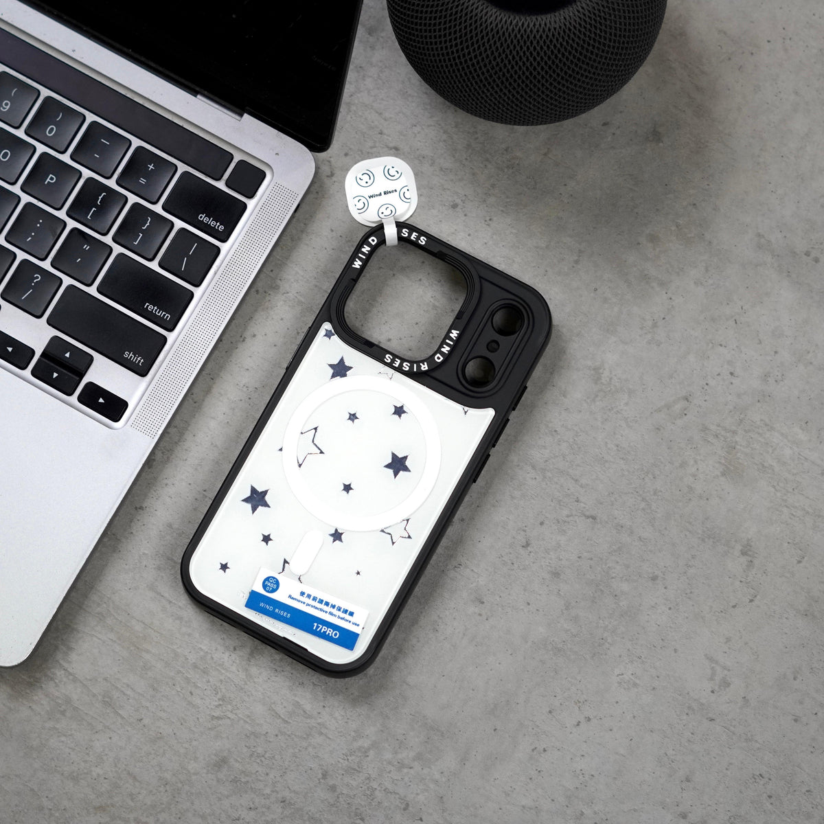 Wind Rises Signature Print Series Case- Signature Printed Design Collection, Multiple Unique & Trendy Artwork Styles. Massif-Compatible Magnetic Ring, Raised Camera & Edge Protection, Available for iPhone 17PRO/18PRO