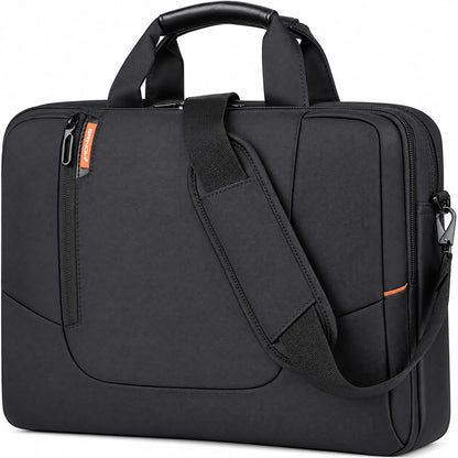 BRINCH(TM) New Soft Nylon Waterproof Laptop Computer Case Cover Sleeve Shoulder Strap Bag with Side Pockets Handles and Detachable for 15.6 inch-Black