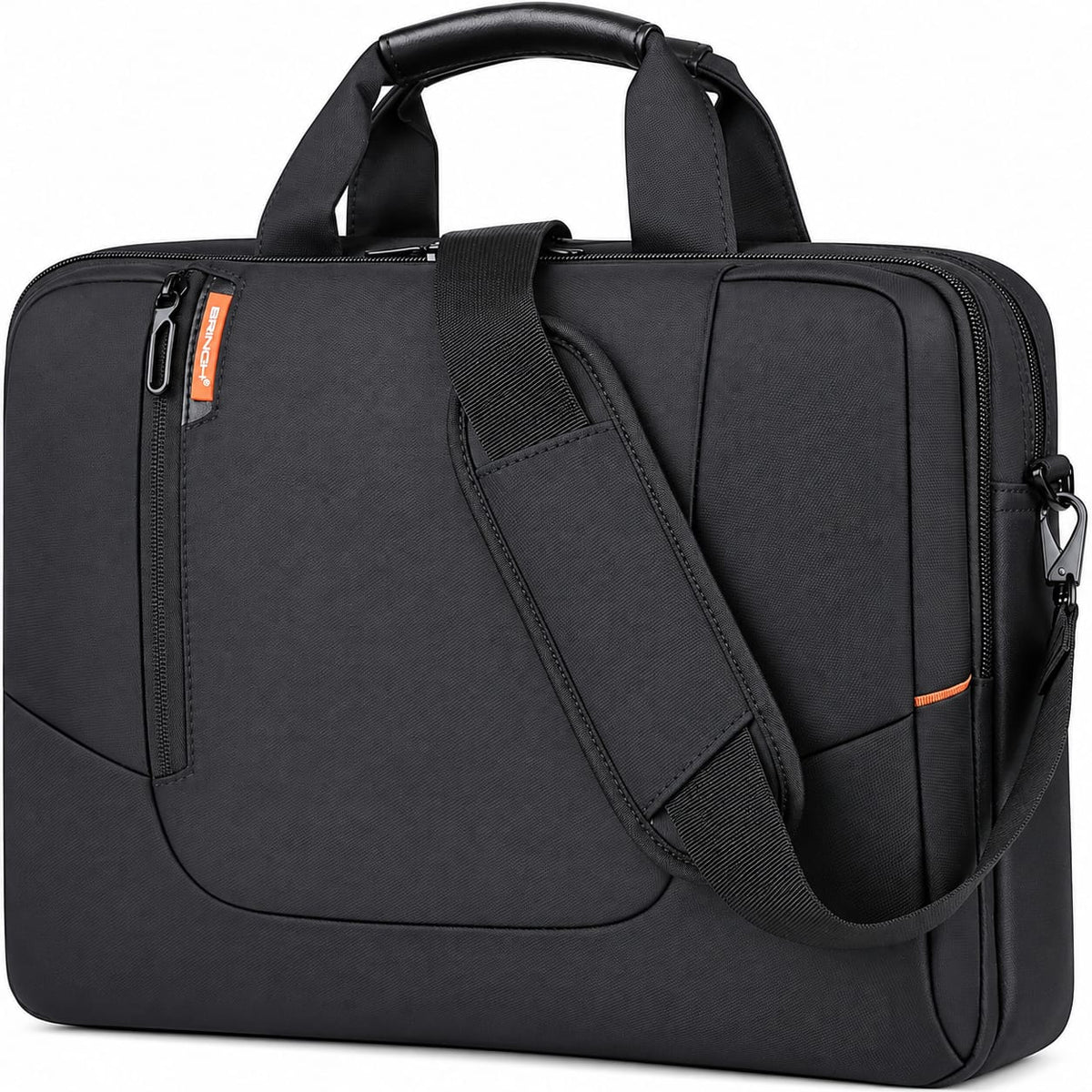 BRINCH(TM) New Soft Nylon Waterproof Laptop Computer Case Cover Sleeve Shoulder Strap Bag with Side Pockets Handles and Detachable for 15.6 inch-Black