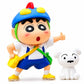 Shinchan Toy with Doggy Car Dashboard Decoration Items | Action Figure Miniature Toys for Car Dashboard | Premium Car Decor Accessories Hanging Shinchan with Shiro (School Dress Theme)