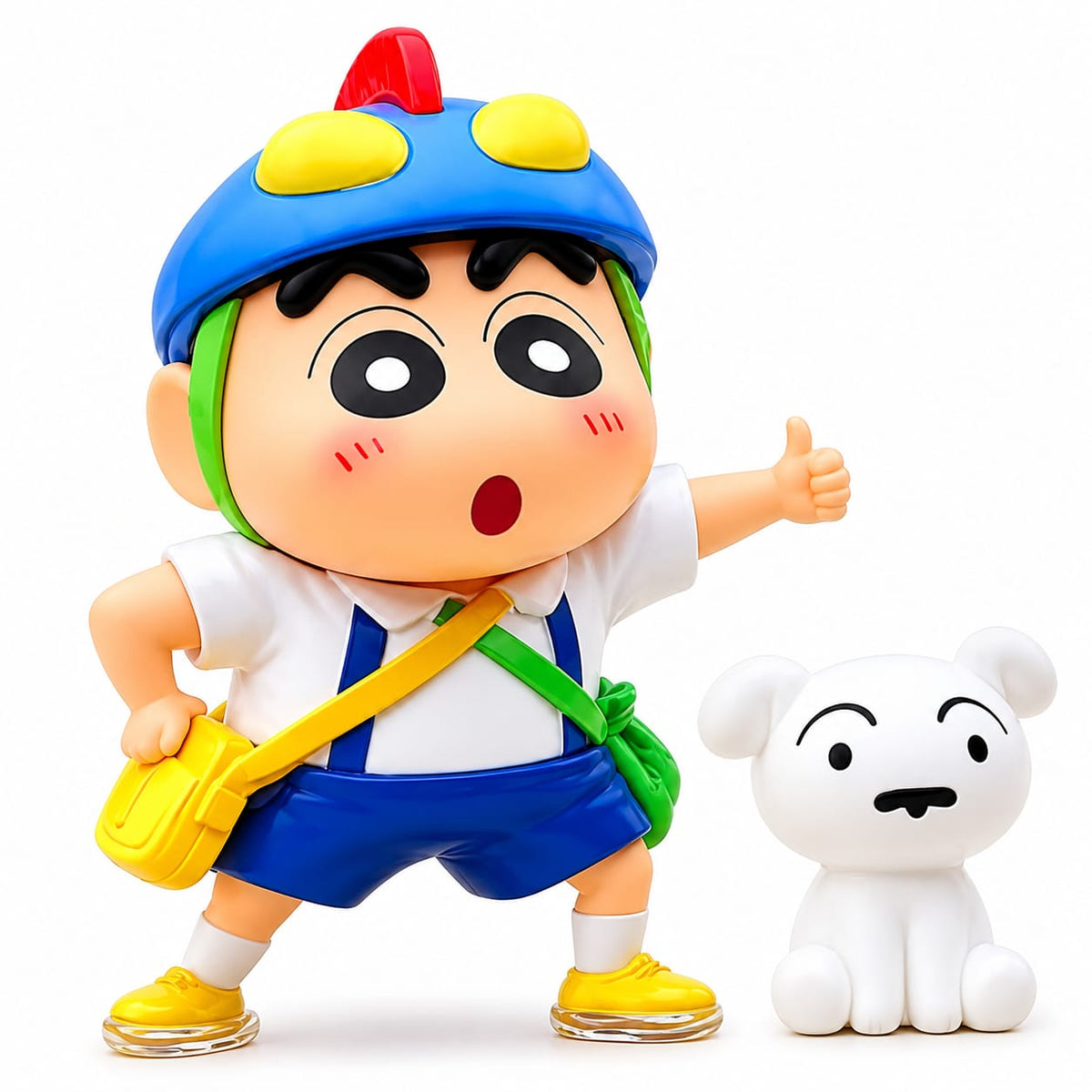 Shinchan Toy with Doggy Car Dashboard Decoration Items | Action Figure Miniature Toys for Car Dashboard | Premium Car Decor Accessories Hanging Shinchan with Shiro (School Dress Theme)