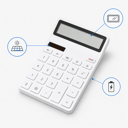 KACO 12-Digit Photoelectric Calculator – Dual Power Solar & Battery Calculator with Large LCD Display | Office, School & Home Calculator