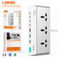 LDNIO 10-in-1 GaN Desktop Power Strip 2500W with 100W PD Fast Charging, 3 Universal AC Outlets, 7 USB Ports (4 USB-C + 3 USB-A), Surge Protection & Master Switch