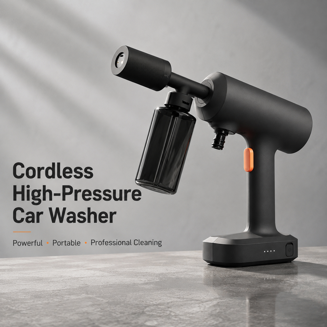 Cordless High Pressure Car Washer Gun – Portable Wireless Pressure Washer with Foam Bottle, 3 Spray Modes & Rechargeable Battery for Car, Bike, Garden & Home Cleaning