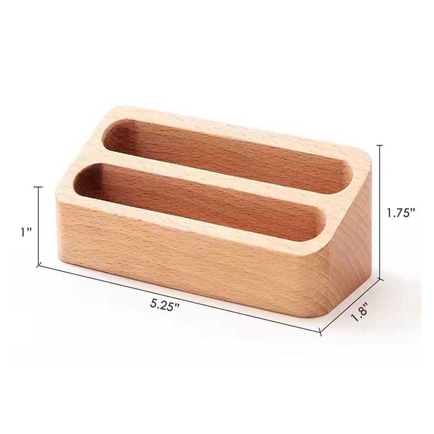 Wooden Card Holder with 2 Slots | Perfect for Your Office Desk