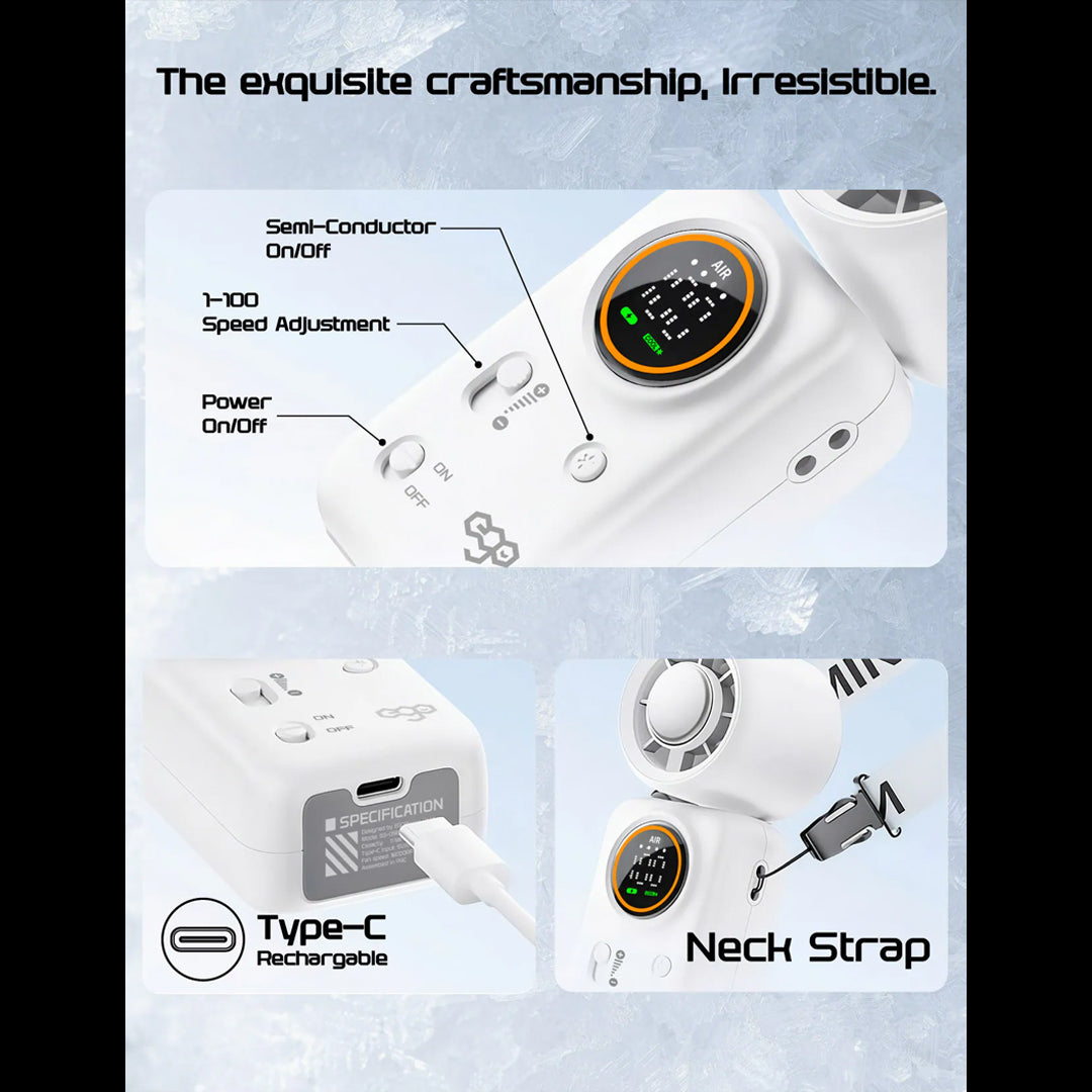 Mini Cooling Fan | Digital Display | Adjustable Angle